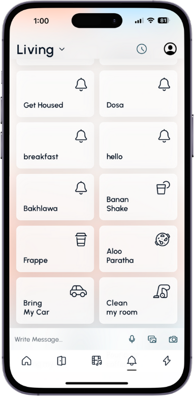 Smartphone app interface