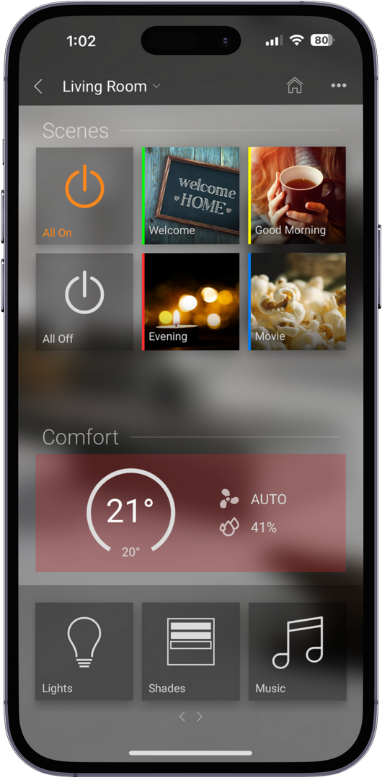 Smartphone app interface