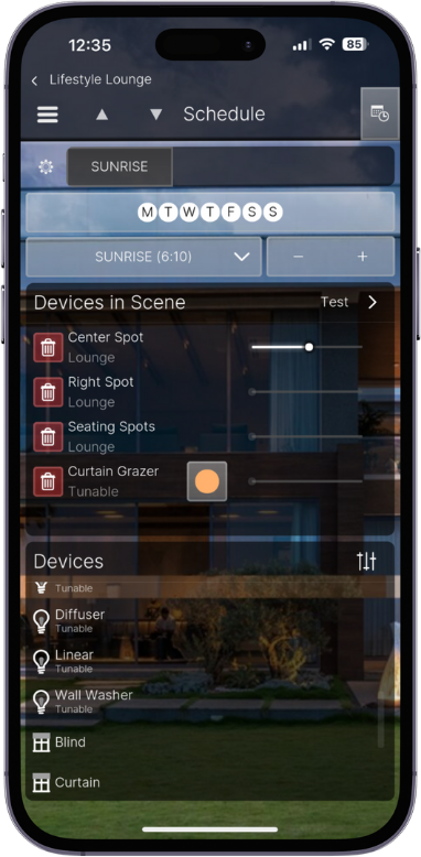 Smartphone app interface